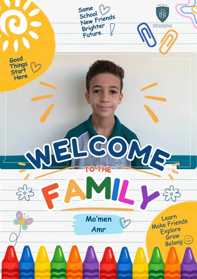 Welcome to the family poster for a new student